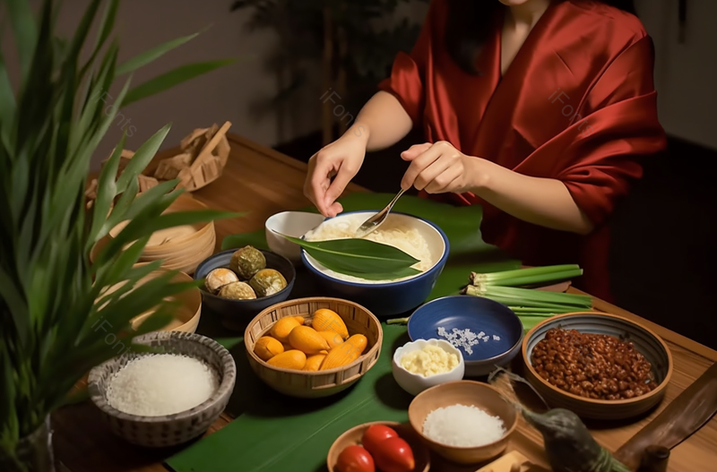 家庭主妇在包红枣粽子节日摄影背景,高清,摄影图,摄影图片,图片大全,摄影图免费下载